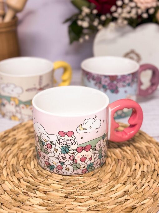 ماگ خرگوش بازیگوش دسته رنگی