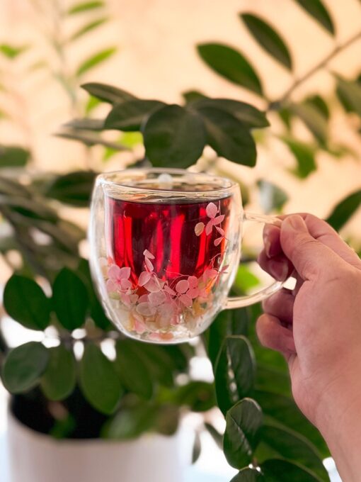 ماگ دوجداره گل دار رنگی