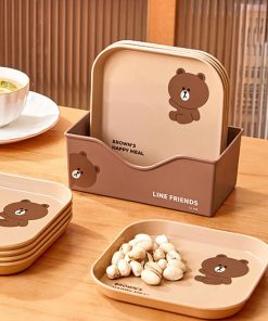 ست بشقاب 8 عددی تدی (LINE FRIENDS) کدC111236