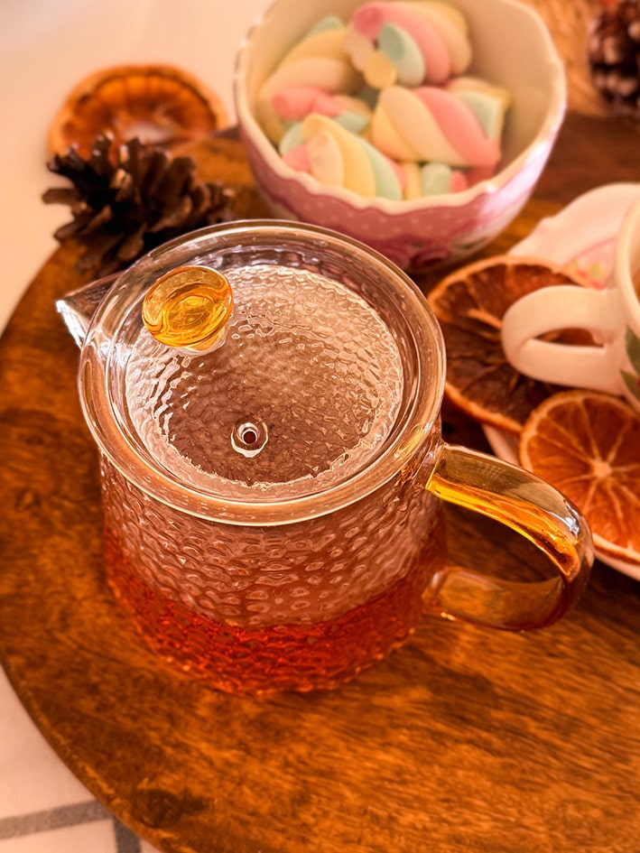 قوری پیرکس دسته رنگی 450 میل کد محصول :c111292