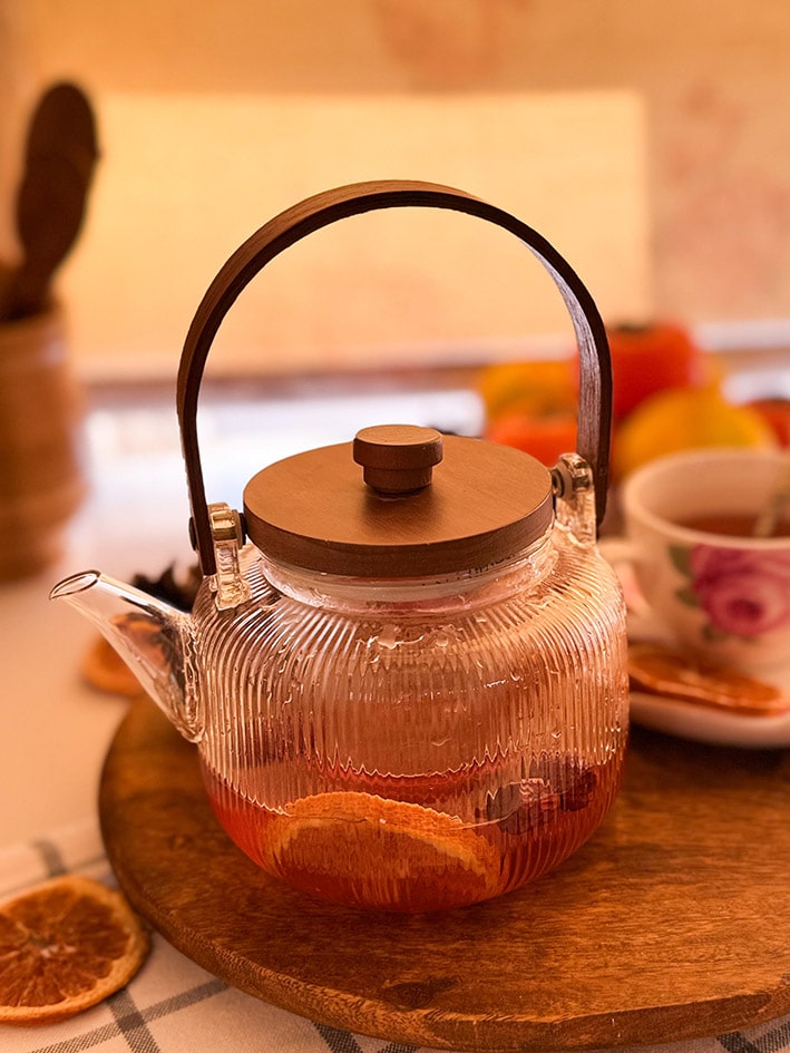 قوری پیرکس دسته چوبی 1000 میل کد محصول :c111300