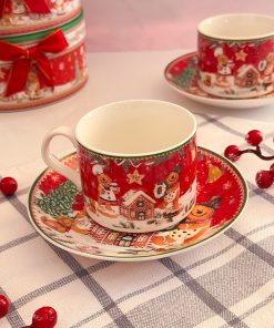 فنجون و نعلبکی کوکی کریسمسی به همراه قاشق کد C111323