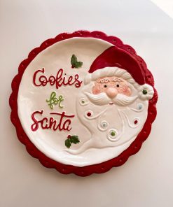 بشقاب سایز بزرگ کریسمسی بابانوئل کد e11118