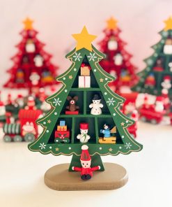 دکوری درخت کریسمس چوبی کد e11125