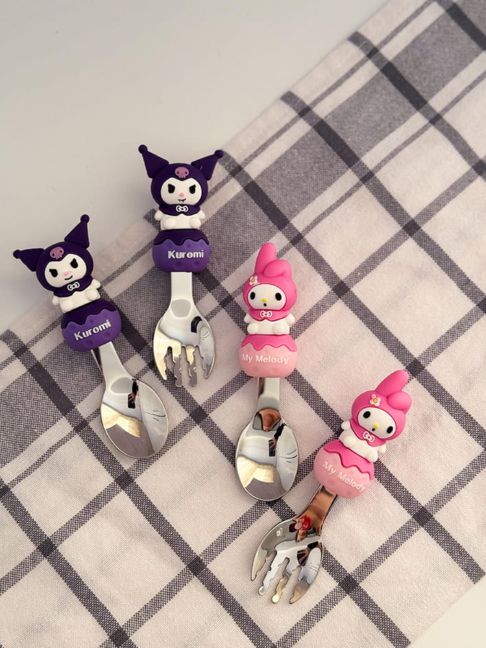 قاشق و چنگال کرومی و ملودی کد E001112