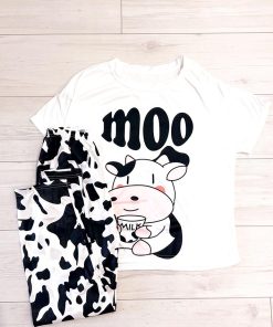 ست لباس راحتی دوتیکه طرح گاو le1030