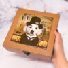 باکس چوبی قهوه ای طرح سگ